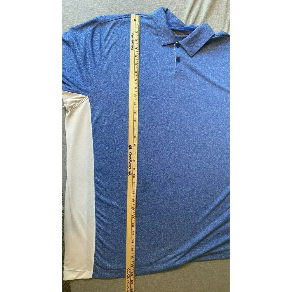 Nike Golf Tour Performance Dri Fit Polo Shirt 2XL Mens Blue/White Short Sleeve